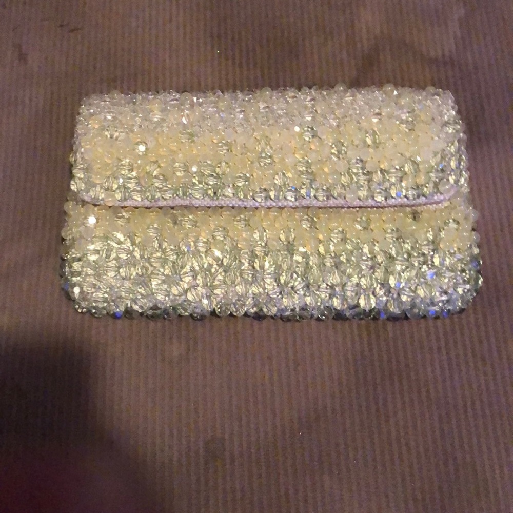 Light green crystal clutch